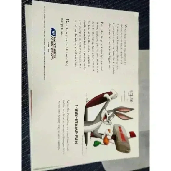 1999 DAFFY DUCK 10 (33 cents) US STAMPS & Bugs Bunny 10 (32 cents) stamps - Picture 3 of 6